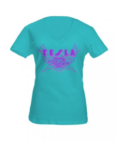 Tesla Love Will Find a Way Ladies V-Neck Tee $13.48 Shirts