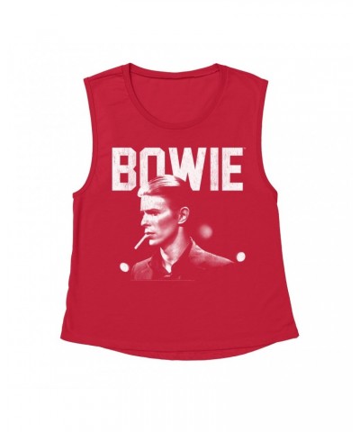 David Bowie Ladies' Muscle Tank Top | Bowie's The Man Who Fell To Earth Design Shirt $16.15 Shirts