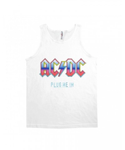 AC/DC Unisex Tank Top | Plug Me In Pastel Design Shirt $8.23 Shirts