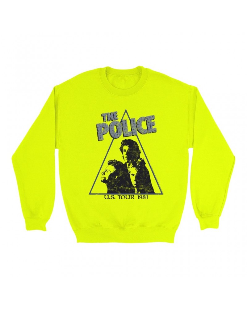 The Police Bright Colored Sweatshirt | Zenyatta Mondatta 1981 U.S. Tour Sweatshirt $13.63 Sweatshirts