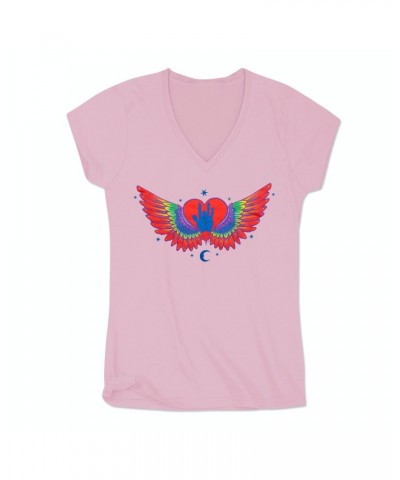 Jerry Garcia Heart & Wings Women's Organic V-Neck T-Shirt $8.82 Shirts