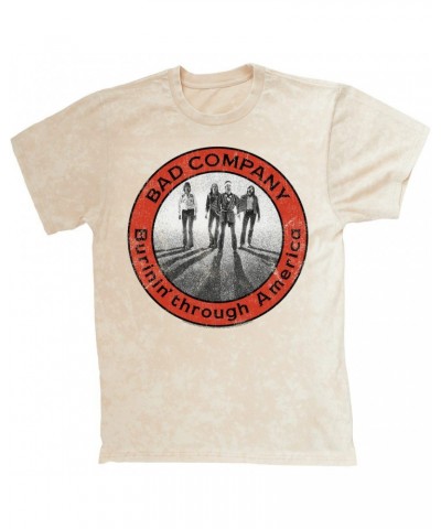 Bad Company T-shirt | Burnin Through America Design Mineral Wash Shirt $9.88 Shirts