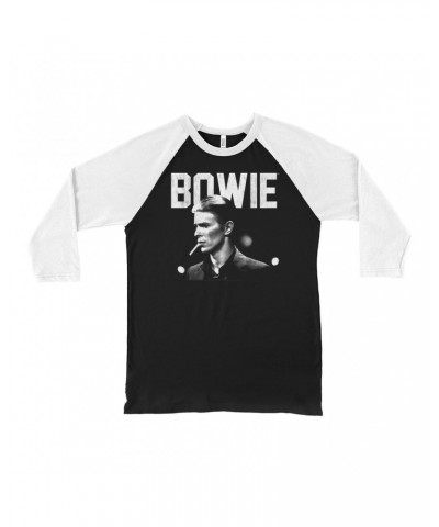 David Bowie 3/4 Sleeve Baseball Tee | Bowie's The Man Who Fell To Earth Design Shirt $14.38 Shirts