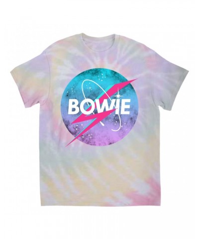 David Bowie T-Shirt | Pastel Bowie NASA Inspired Logo Tie Dye Shirt $13.21 Shirts