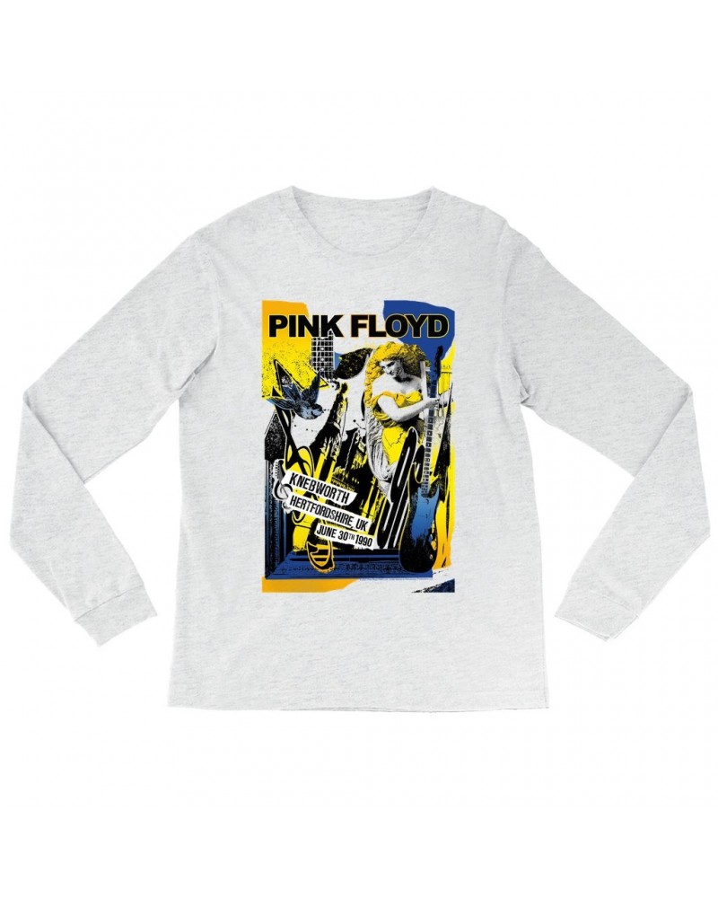 Pink Floyd Long Sleeve Shirt | Live At Hertfordshire UK Collage Concert Poster Shirt $14.68 Shirts