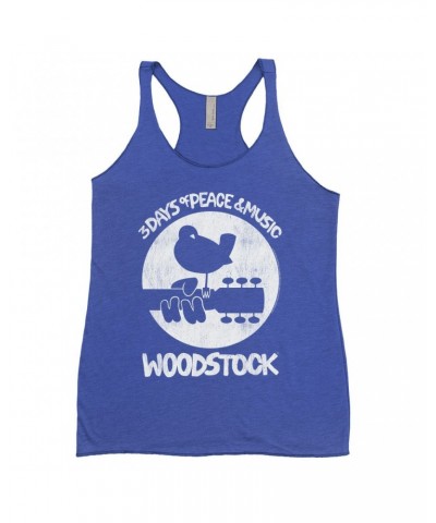 Woodstock Bold Colored Racerback Tank | Bird And Guitar All In White Shirt $11.29 Shirts