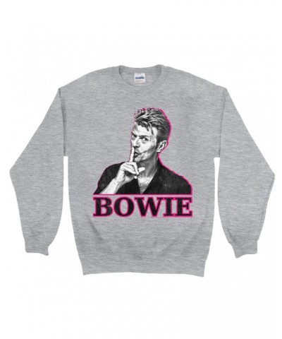 David Bowie Sweatshirt | Black And White In Pink Photo Sweatshirt $16.43 Sweatshirts