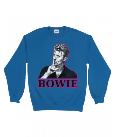 David Bowie Sweatshirt | Black And White In Pink Photo Sweatshirt $16.43 Sweatshirts