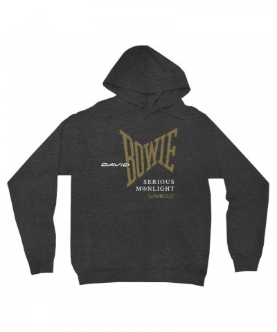 David Bowie Hoodie | 1983 Serious Moonlight Tour Logo Hoodie $16.78 Sweatshirts