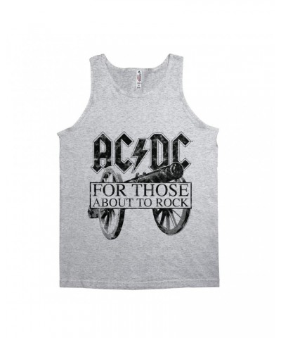 AC/DC Unisex Tank Top | For Those About To Rock Black Cannon Image Distressed Shirt $7.98 Shirts