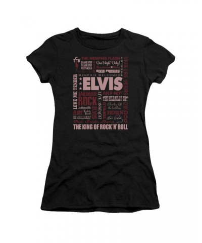 Elvis Presley Juniors Shirt | WHOLE LOTTA TYPE Juniors T Shirt $7.31 Shirts