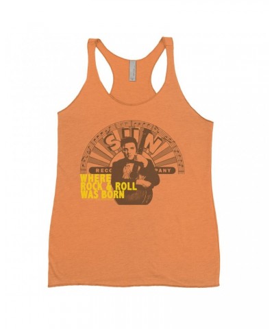 Elvis Presley Ladies' Tank Top | Where Rock N' Roll Began Yellow Distressed Shirt $11.29 Shirts