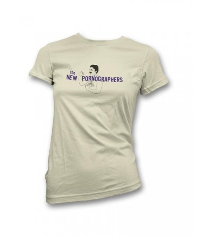 The New Pornographers Mustache Man Cream T-Shirt - Women's $9.20 Shirts